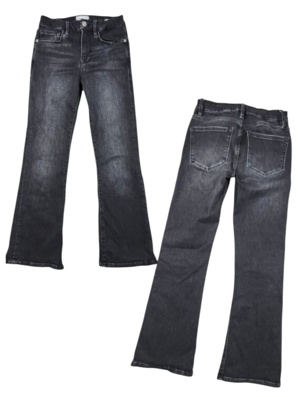 Frame women's Le Crop mini Boot Tinsley LCMB418 Faded Black Mini Flare Jeans 25